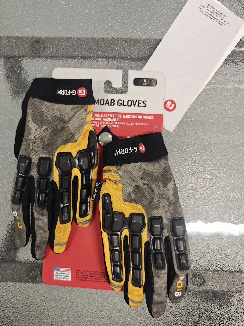 G-Form Moab Impact Protective Gloves - Yellow & Gray Size S